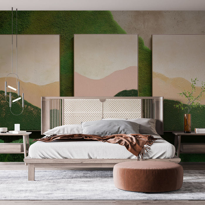 Mural Wallpaper imitation tableau | Abstract landscapes and organic textures