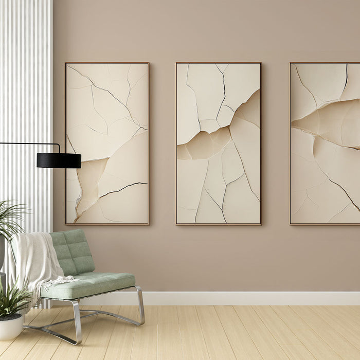 Tapeta posnemanje slike | Eleganten razpokani vzorci v krem tonih