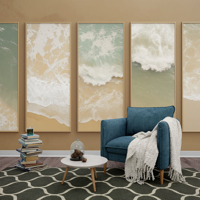 Tapet imitație de tablou | Valuri liniștitoare și nisipuri aurii