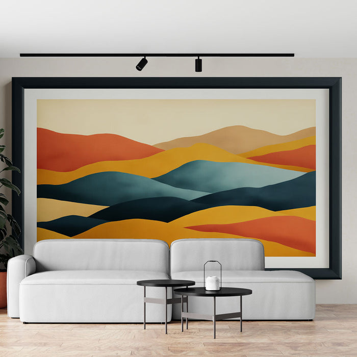 Falfestmény utánzat | Meleg és hideg színek hullámai