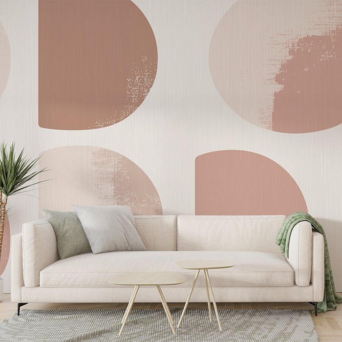 Tapet japandi | Forme rotunde și fundal bej