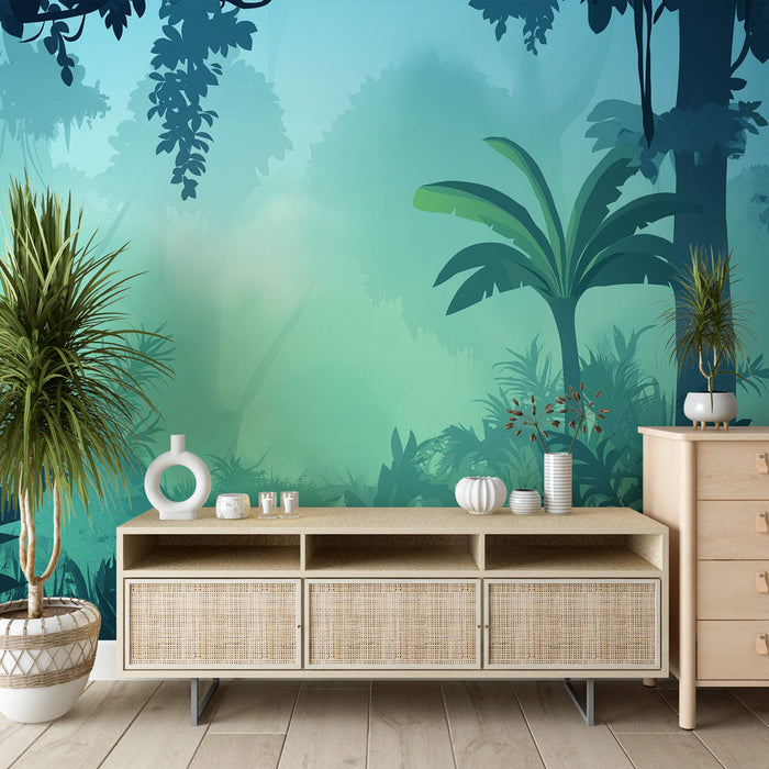 Fototapet sisli orman | Gizemli ve yemyeşil atmosfer