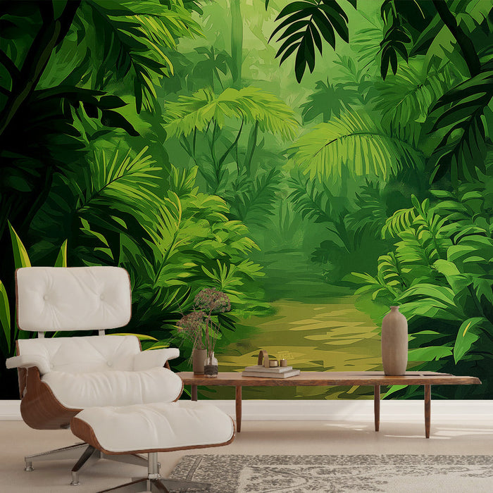 Papel de parede selva | Charme tropical com folhagem exuberante