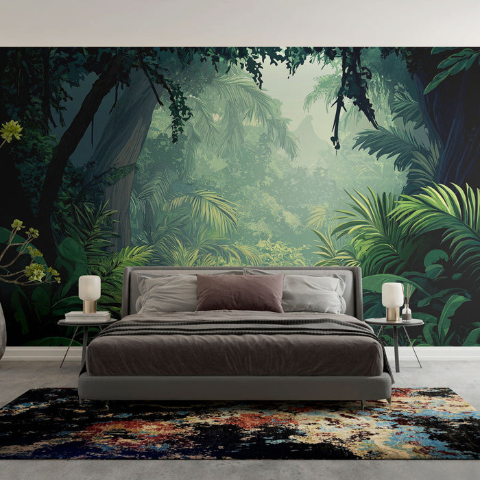 Fototapet djungel | Fridfull stig i hjärtat av frodig vegetation