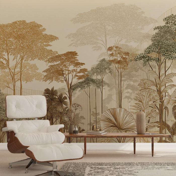 Fototapet džungla doree | Elegantni prikazi stabala i rafinirano lišće