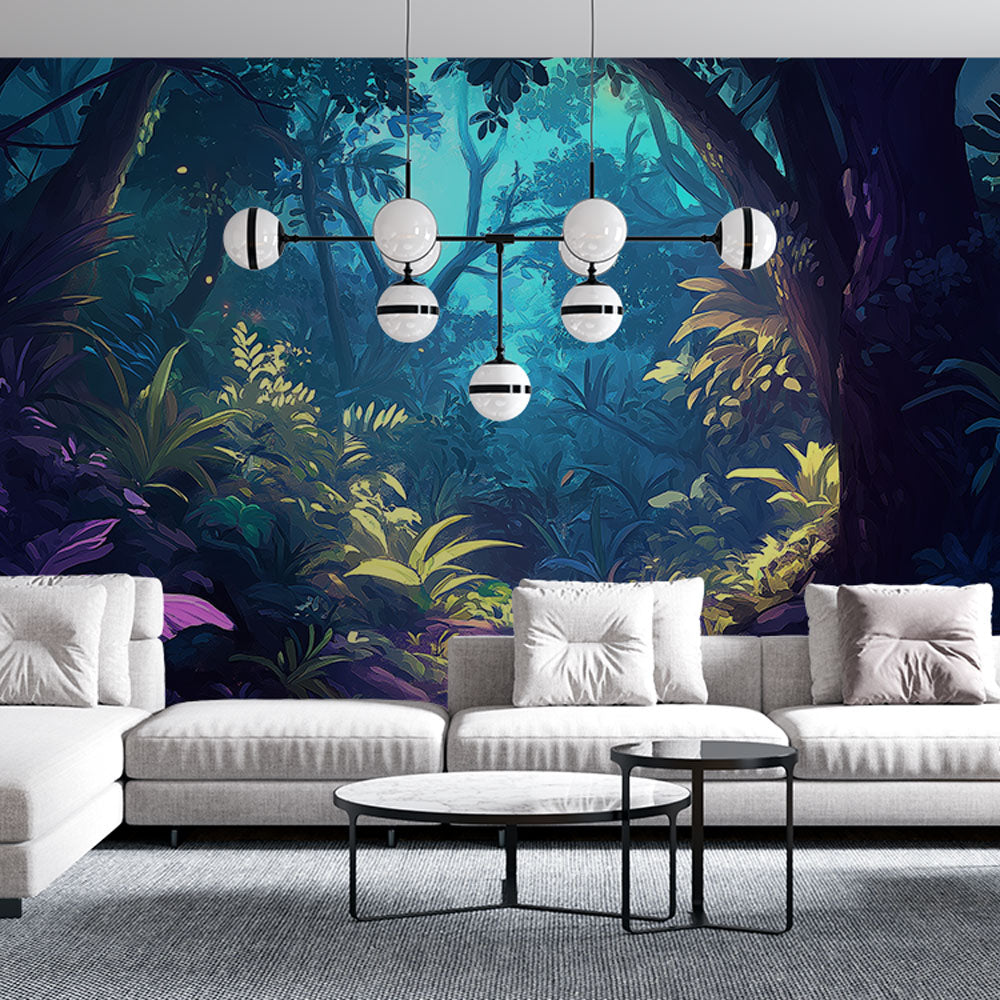 Foto Behang betoverde jungle | Heldere pad in het hart van een tropisc —  WonderMural, image size:1000x1000