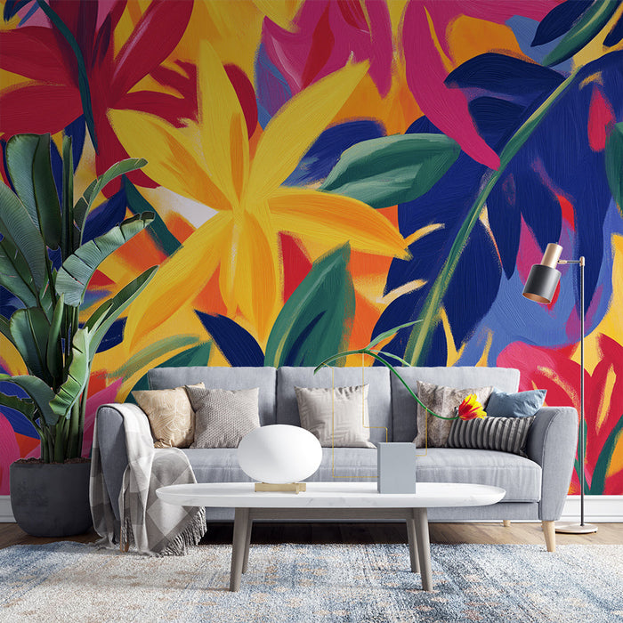 Fototapet orman ve çiçekler | Tümü tropikal renklerde