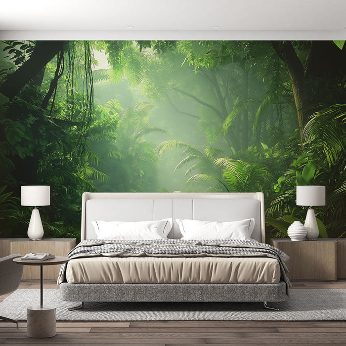 Ταπετσαρία ζούγκλα | Τροπική απόδραση με πλούσια βλάστηση και μυστηριώδη ατμόσφαιρα