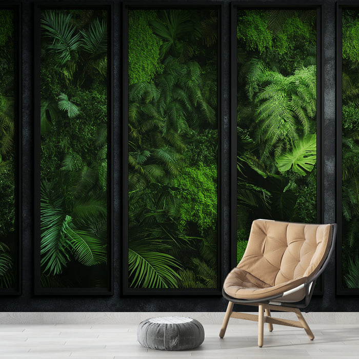 Fototapet džungla imitacija slikanja | Pravi raj zelenila s bujnim lišćem