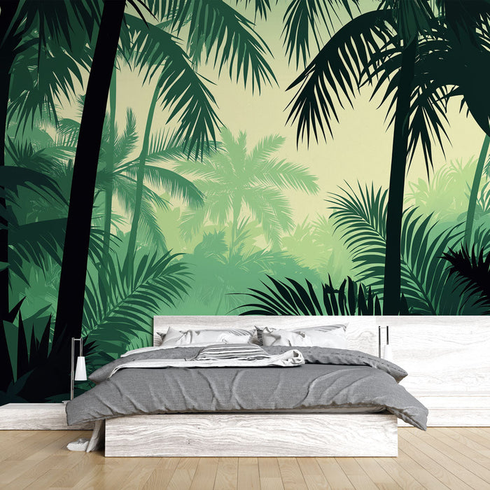 Fototapet jungle | Frodige palmer og beroligende tropisk atmosfære