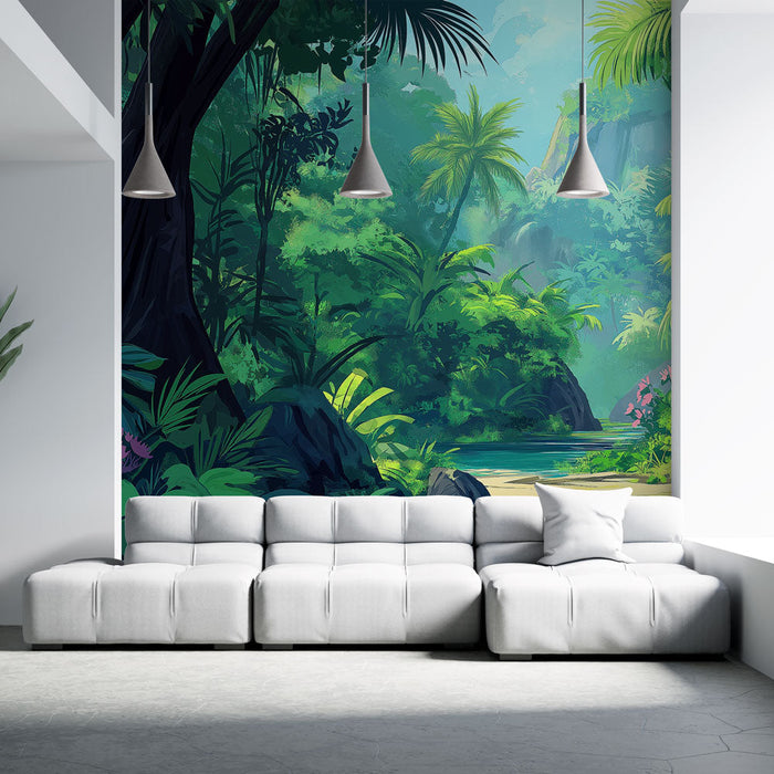 Fototapet tropical jungle | Flykt til hjertet av frodig natur