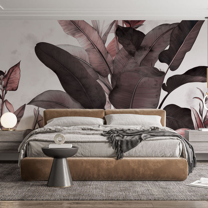 Tapete джунгла тропикал | Бордо оттенъци