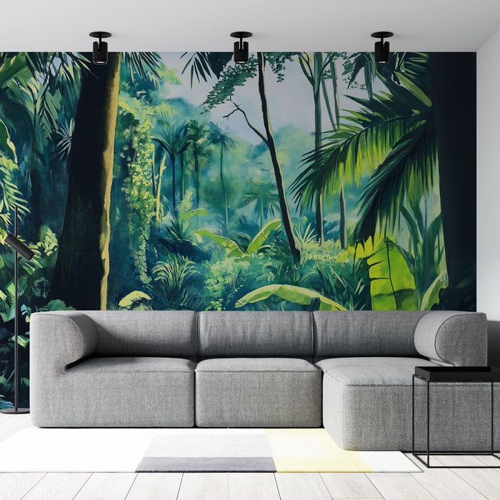 Mural Wallpaper jungle | A lush and enchanting forest