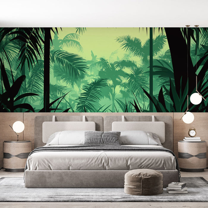 Tapet junglă | Vegetație densă în lumină liniștitoare