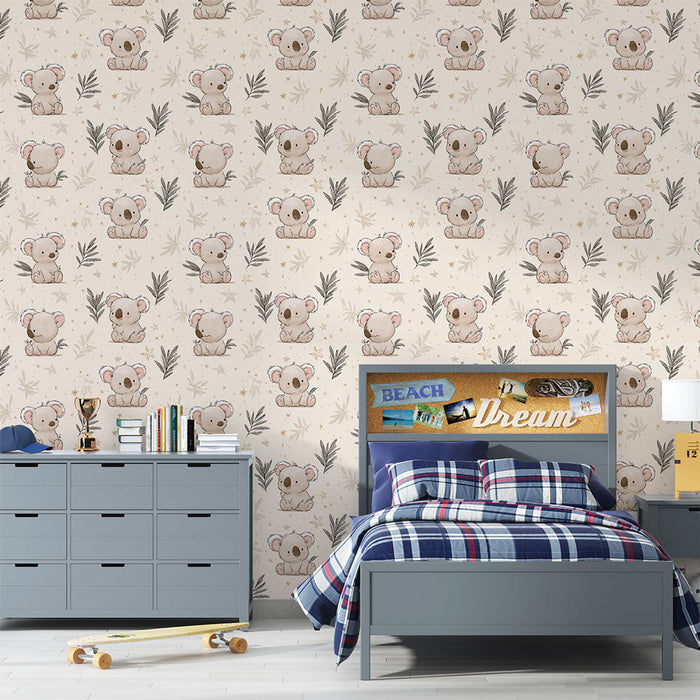 Fototapet koala | Preslatki motivi koale i delikatno lišće