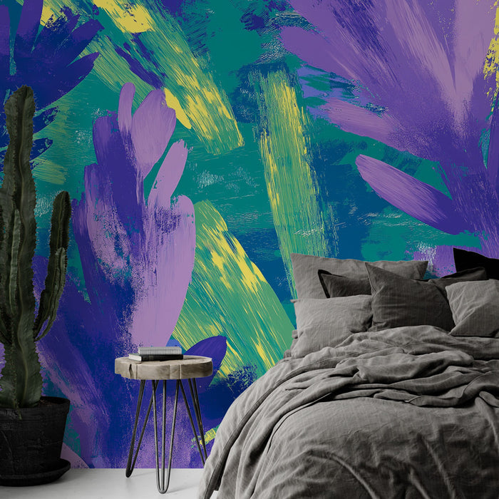 Fototapet lavendel | I grøn gul og violet