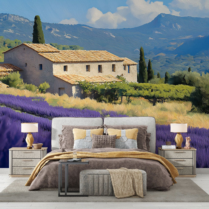 Papel de parede lavanda | Paisagem Provençal Evocando Serenidade