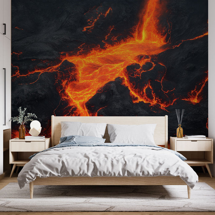 Nástěnná tapeta myti | Ohnivé barvy na černém pozadí