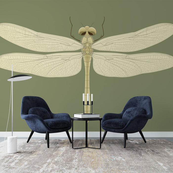 Ταπετσαρία τοιχογραφίας λιβελούλας | Κομψός σχεδιασμός λιβελούλας με λεπτομερή φτερά