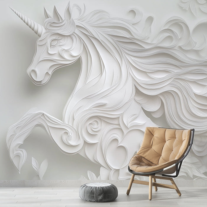Tapet cu unicorn | Decorațiune elegantă din hârtie tăiată