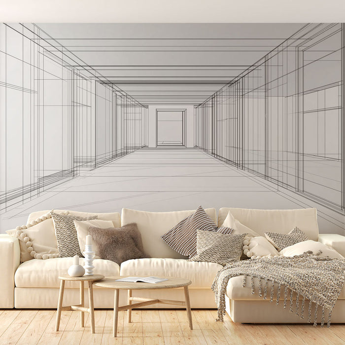 Tapete архитектурни-линии | Минималистичен и чист дизайн на коридор