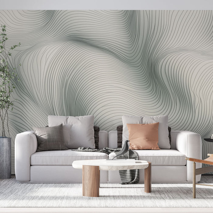 Tapeta vlnité linky | Abstraktní vypouklý vzor s jemnými liniemi