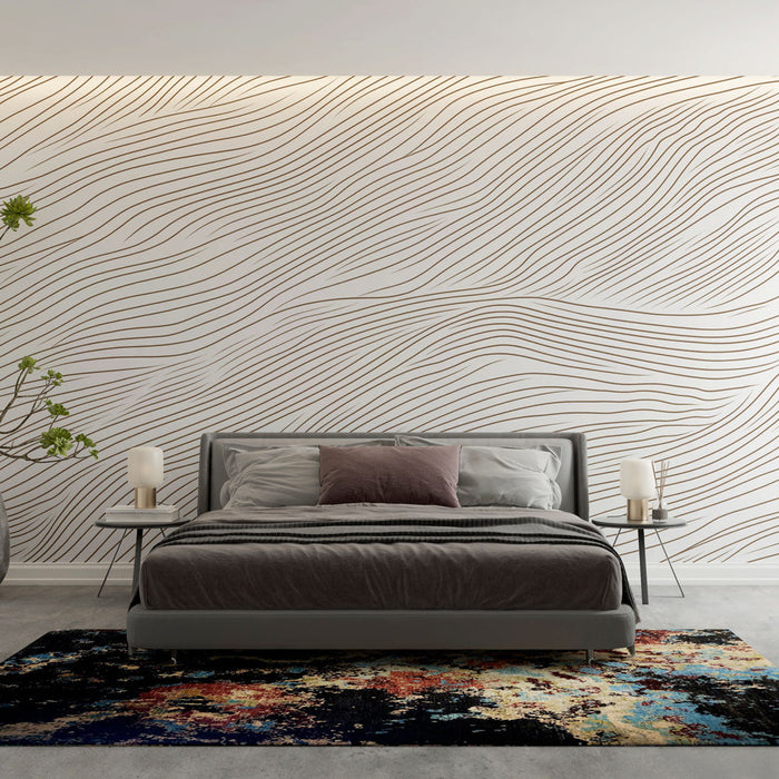 Tapeta vlnité linie | Čistý vzor tekutých linií na bílém pozadí