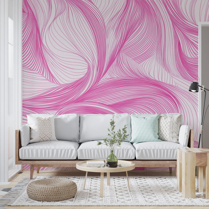 Fototapet pembe çizgiler | Akıcı ve zarif eğriler
