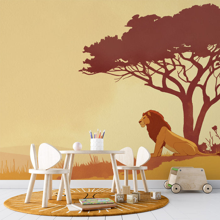 Lion Mural Wallpaper | Design for Kids' Room