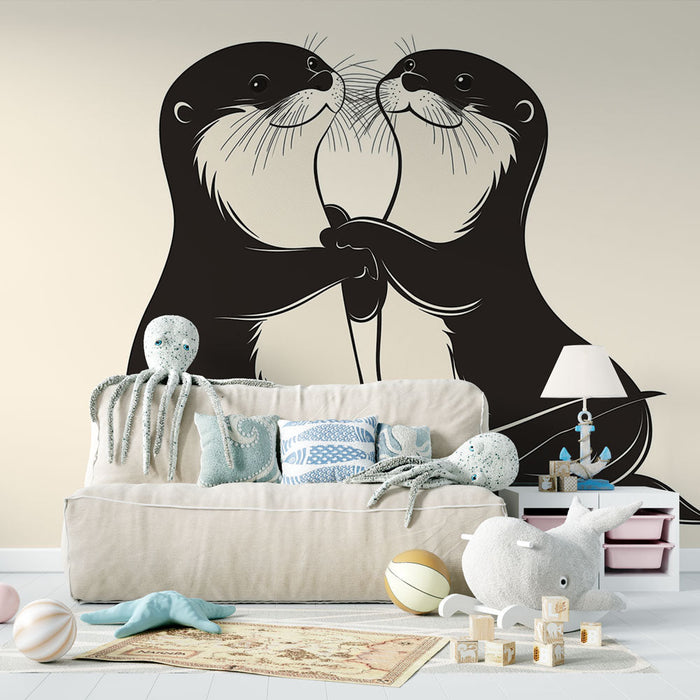 Seinatapeet Saarmas | Mänguline põimunud saarmaste disain