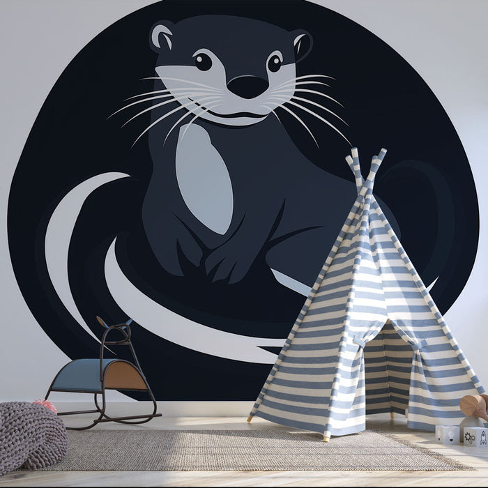 Fototapeet Saarmas | Stiliseeritud saarmas kontrastsel taustal