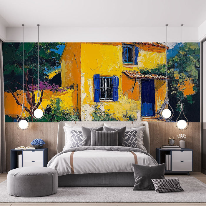 Fototapeet kollane maja | Võluv provanssaal maja sinise taeva all