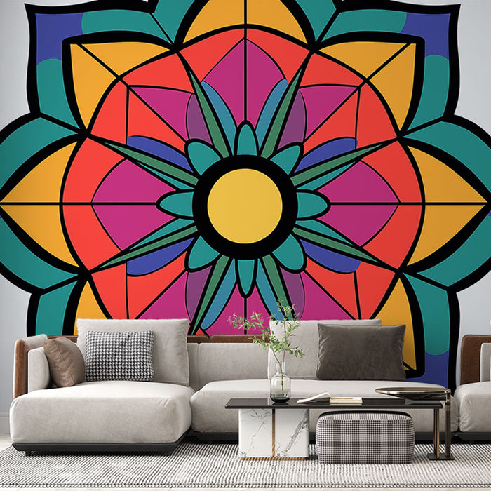 Foto Behang mandala | Kleurrijk en geometrisch patroon