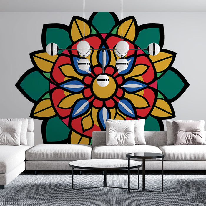 Carta da parati mandala | Motivo colorato e vivace