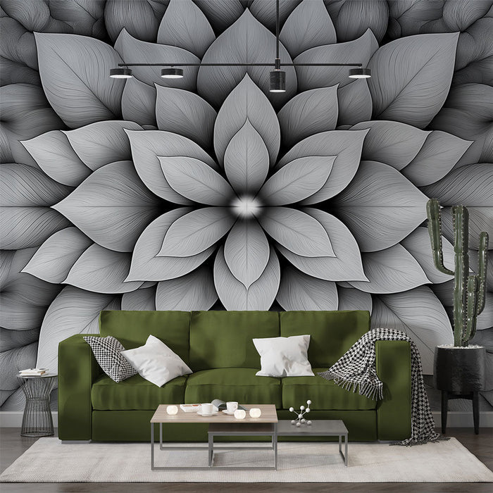 Foto Behang mandala | Zwart-wit patroon