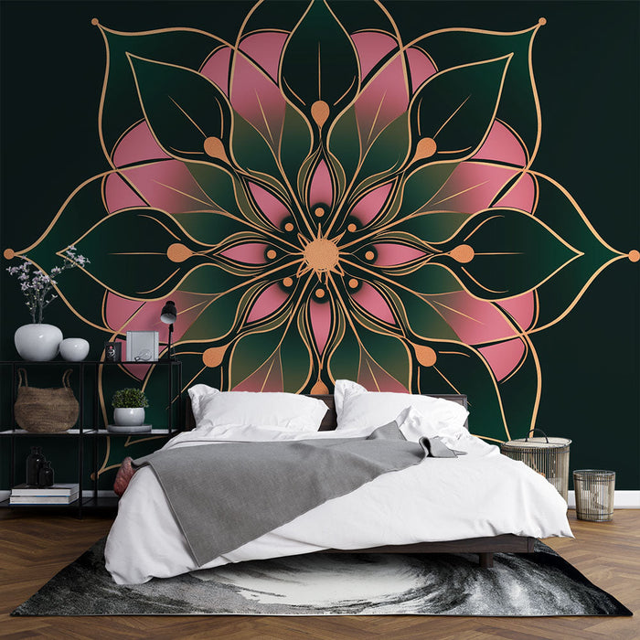 Foto Behang mandala | Kleurrijk en zeer elegant bloemenpatroon
