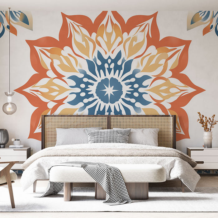 Fototapet mandala | Färgglatt blommönster