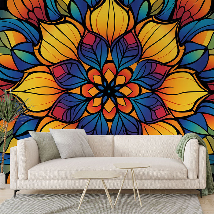 Tapete mandala | Bunte und lebendige Muster