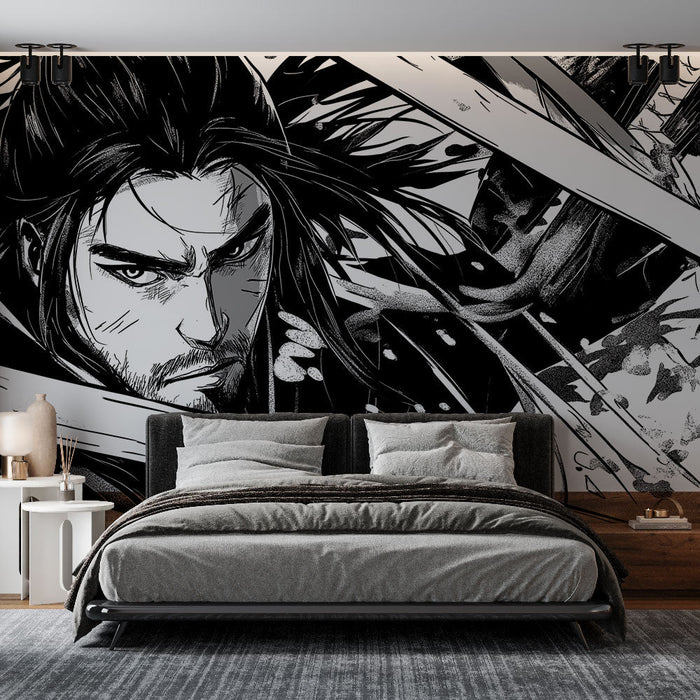 Mural Wallpaper manga | Graphic art in black and white