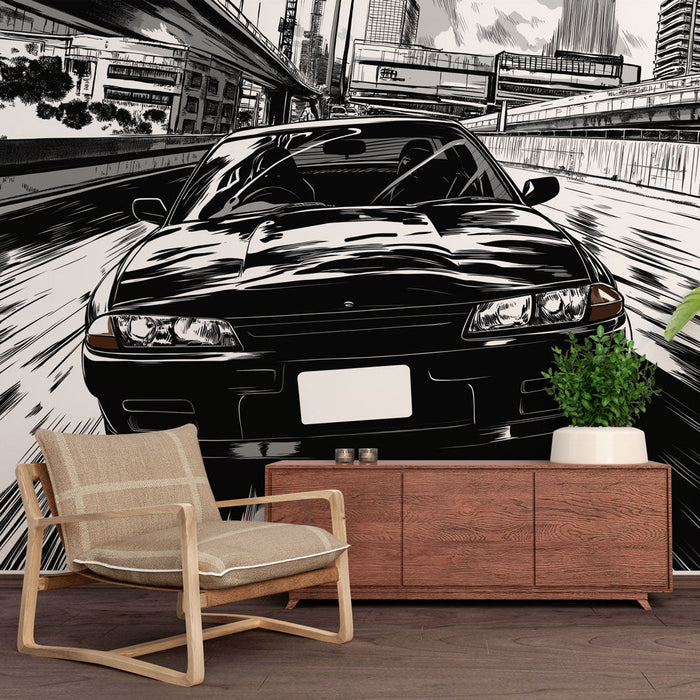 Papel pintado manga | Diseño monocromático dinámico