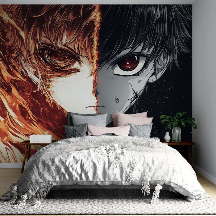 Papel pintado manga | Dualidad de las emociones humanas