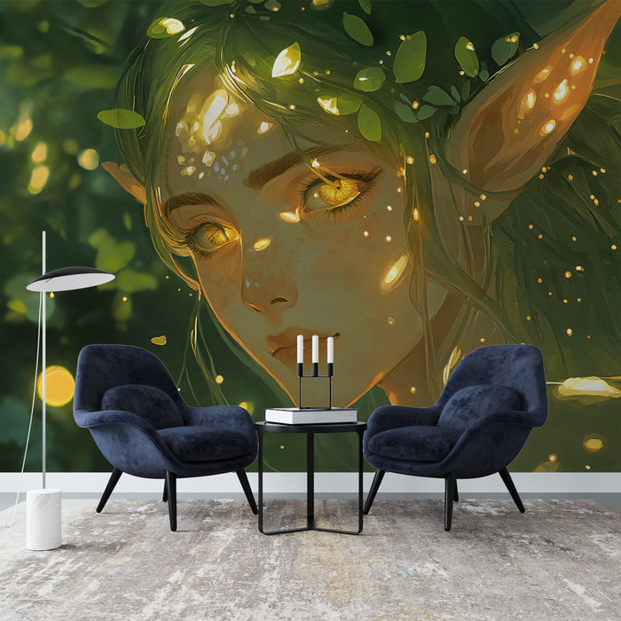 Tapeta manga | Světelný elf v kouzelném lese