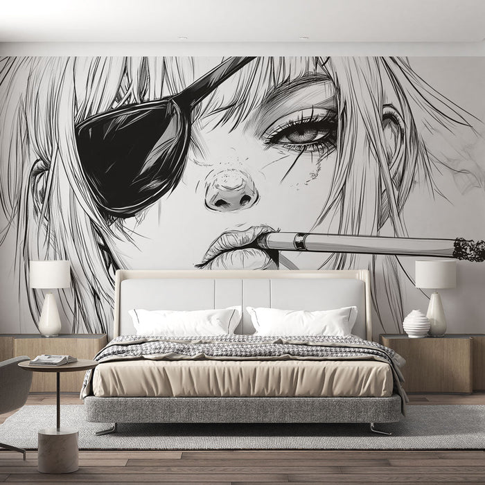 Tapete manga | Frau mit rebellischer Einstellung