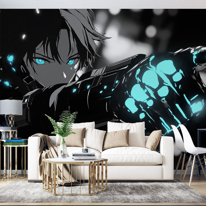 Tapete manga | Futuristischer Krieger mit leuchtenden Augen