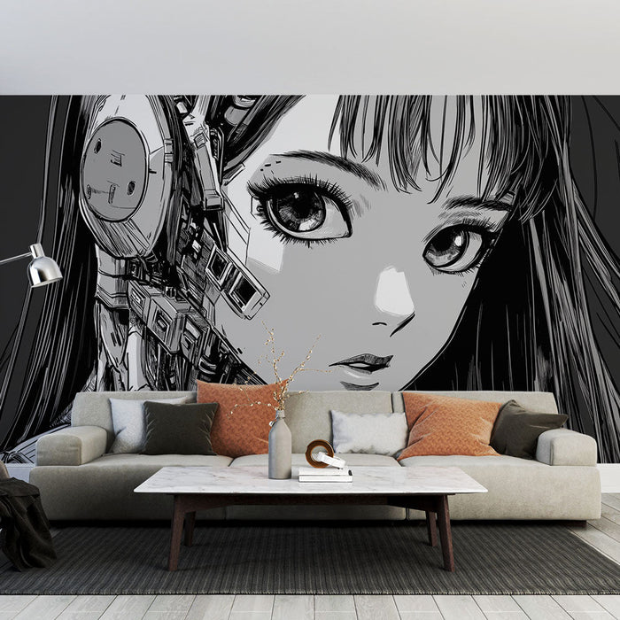 Foto Behang manga | Portret van een futuristische vrouw