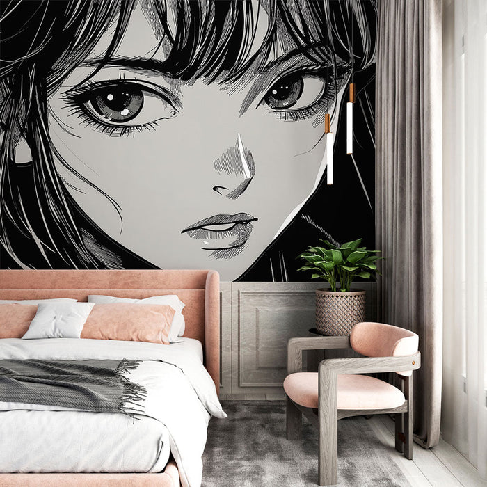 Papel pintado manga | Retrato de una heroína misteriosa