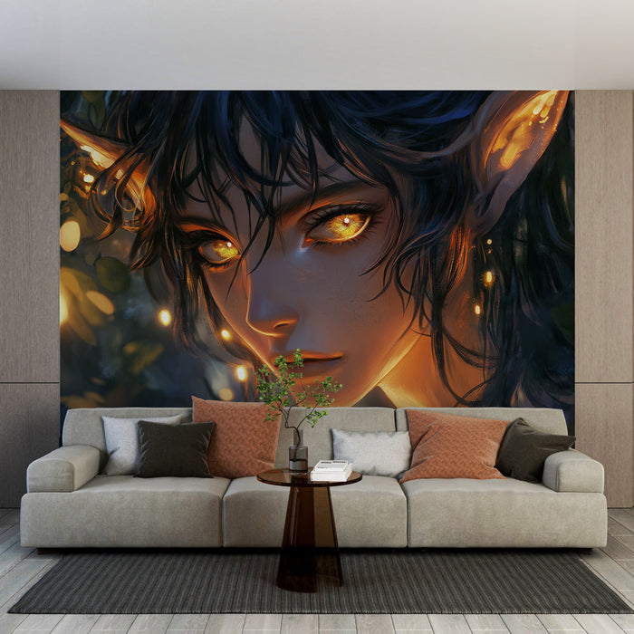 Tapete manga | Mystisches Porträt einer nächtlichen Kreatur