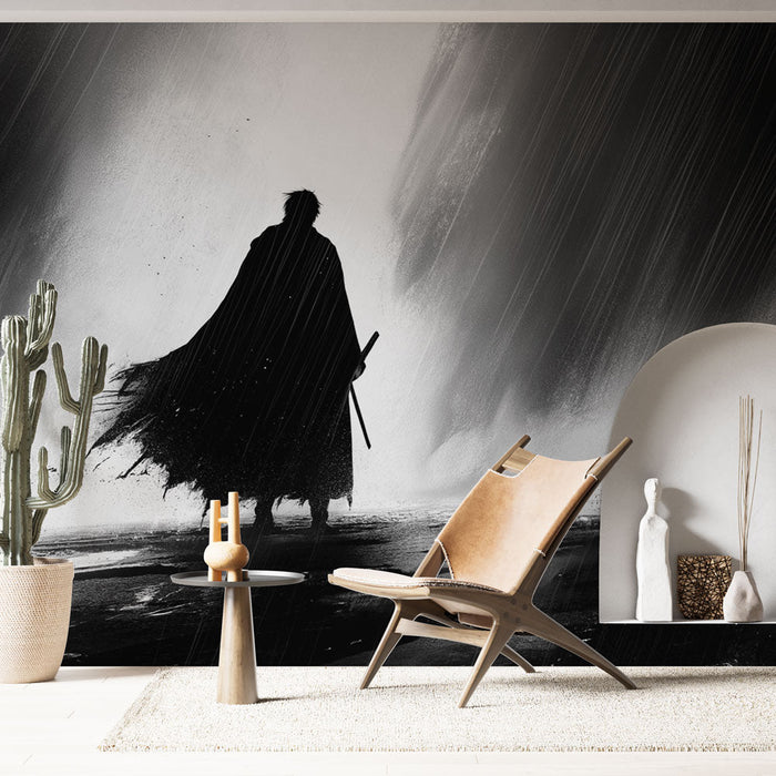 Tapeta manga | Tajemnicza sylwetka pod burzą