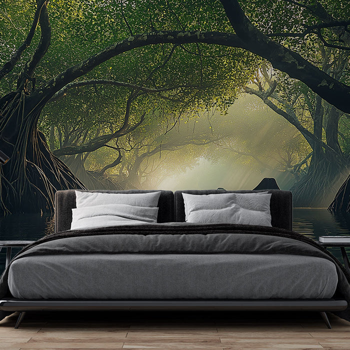 Foto Behang mangrove | Een vredige reis naar het hart van de mangroven