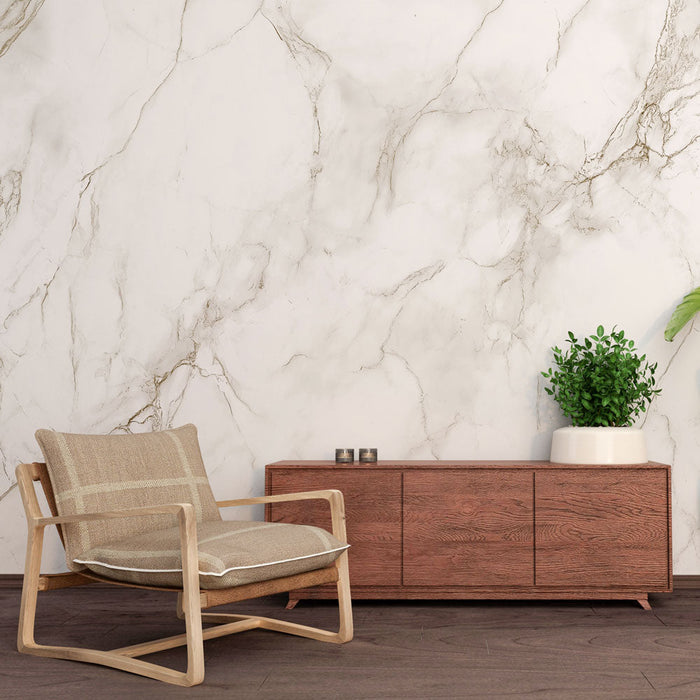 Ταπετσαρία τοίχου Μαρμάρινη | Διαχρονική Κομψότητα του Λευκού Μαρμάρου με Χρυσές Φλέβες